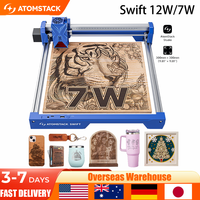 ATOMSTACK SWIFT Portable Laser Engraving Machine 12W 7W Laser Engraver Wood working Tools Diy Dog tags Acrylic Metal 300*300mm