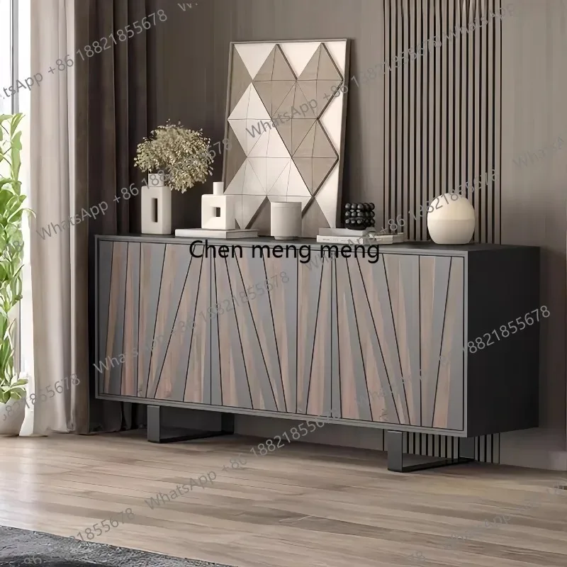 RR Medieval solid wood dining side cabinet enters the entrance, living room Italian simple entrance locker