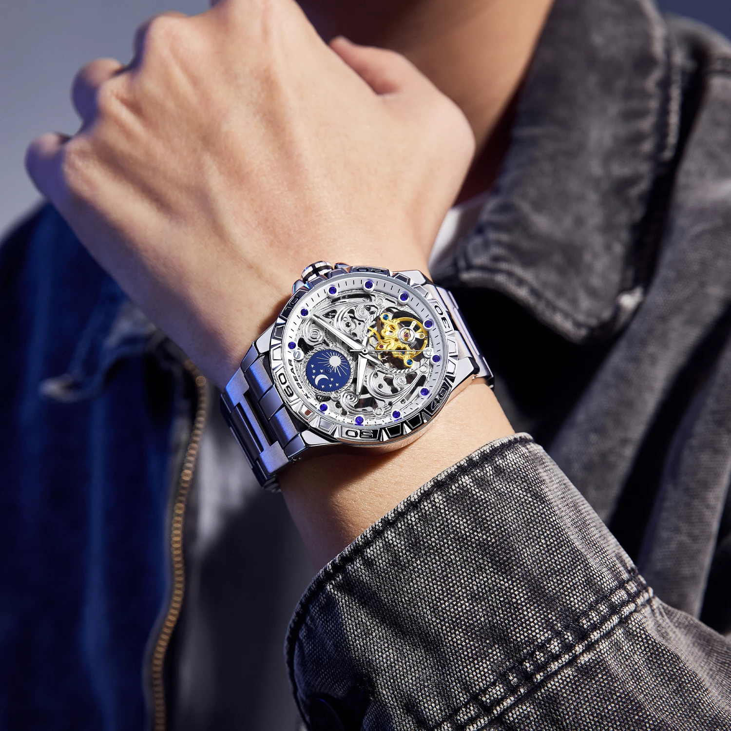 X-GEAR Official Authentic Men's Watch – Skeleton Flying Tourbillon, Luminous, Waterproof, Automatic Mechanical Watch, Gift