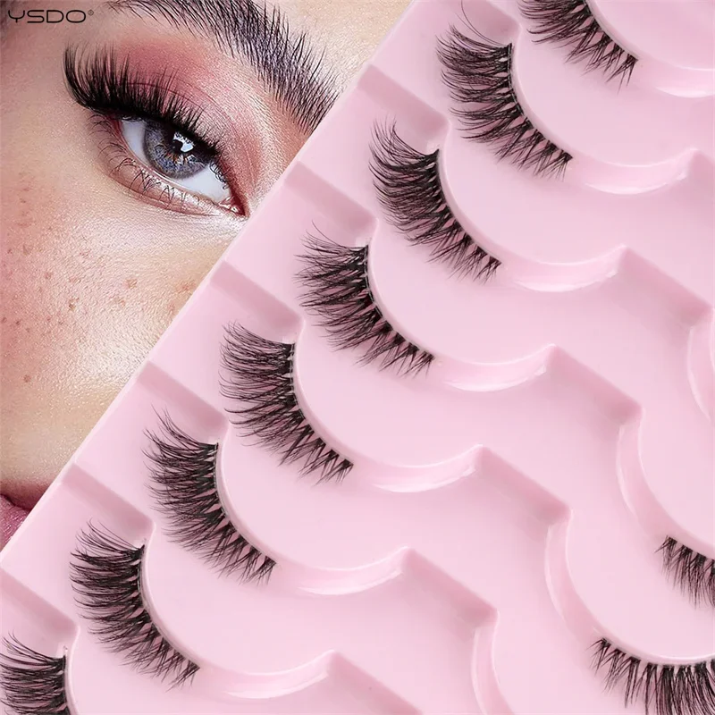

Half Eye Lashes Cat Eye Lashes 3/5/10 Pairs False Eyelashes Fluffy Soft Natural Look Clear Band 3D Mink lashes Extension Makeup