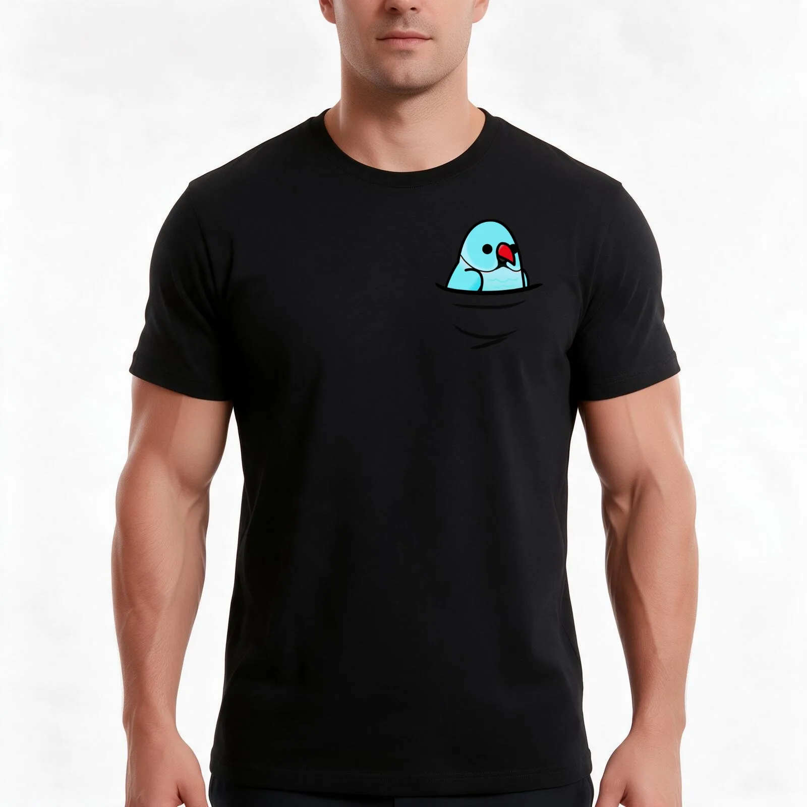 Too Many Birds! - Blue Indian Ringneck T-Shirt, Summer Casual Cotton Tee, Oversized Streetwear Tops, Vintage Graphic Print