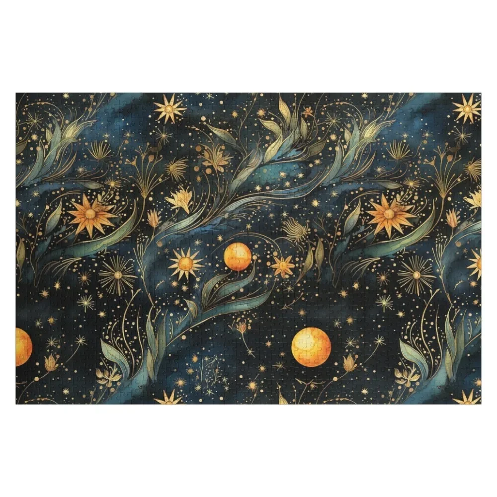 

Celestial Golden Flowers Jigsaw Puzzle Iq Personalised Puzzle