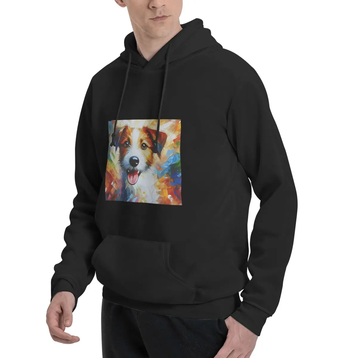 Kromfohrlander Dog Jack Russell Terrier Acrylic Hoodies Men's Women Casual Pullover Sweatshirt Long Sleeve Hooded Autumn Winter