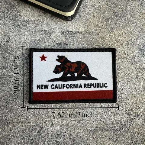 New California Republic Flag Morale Tactics Printed Patch Military Armband Hook and Loop Badge Backpack Hat Accessories Stickers