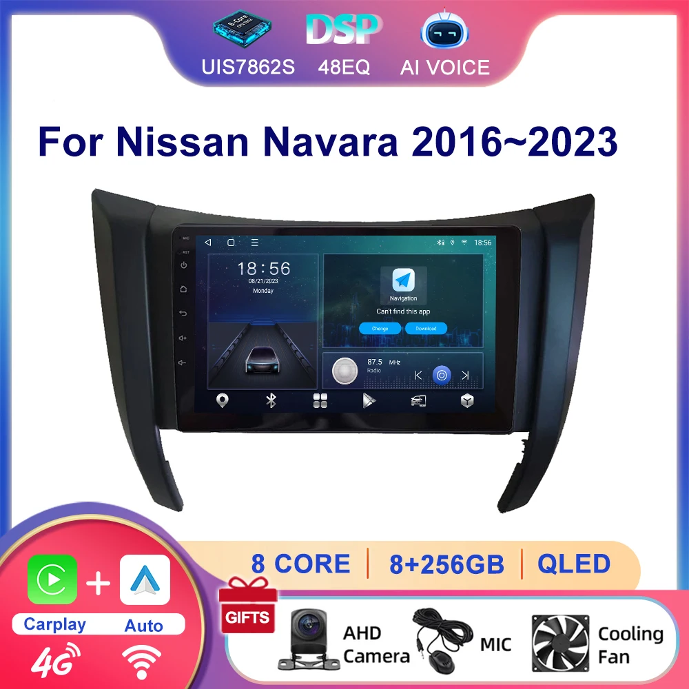 

9 Inch GPS Navi Car Radio Wifi BT Carplay 2 Din Autoradio Android Multimedia Player For Nissan Navara 2016~ 2020 2021 2022 2023