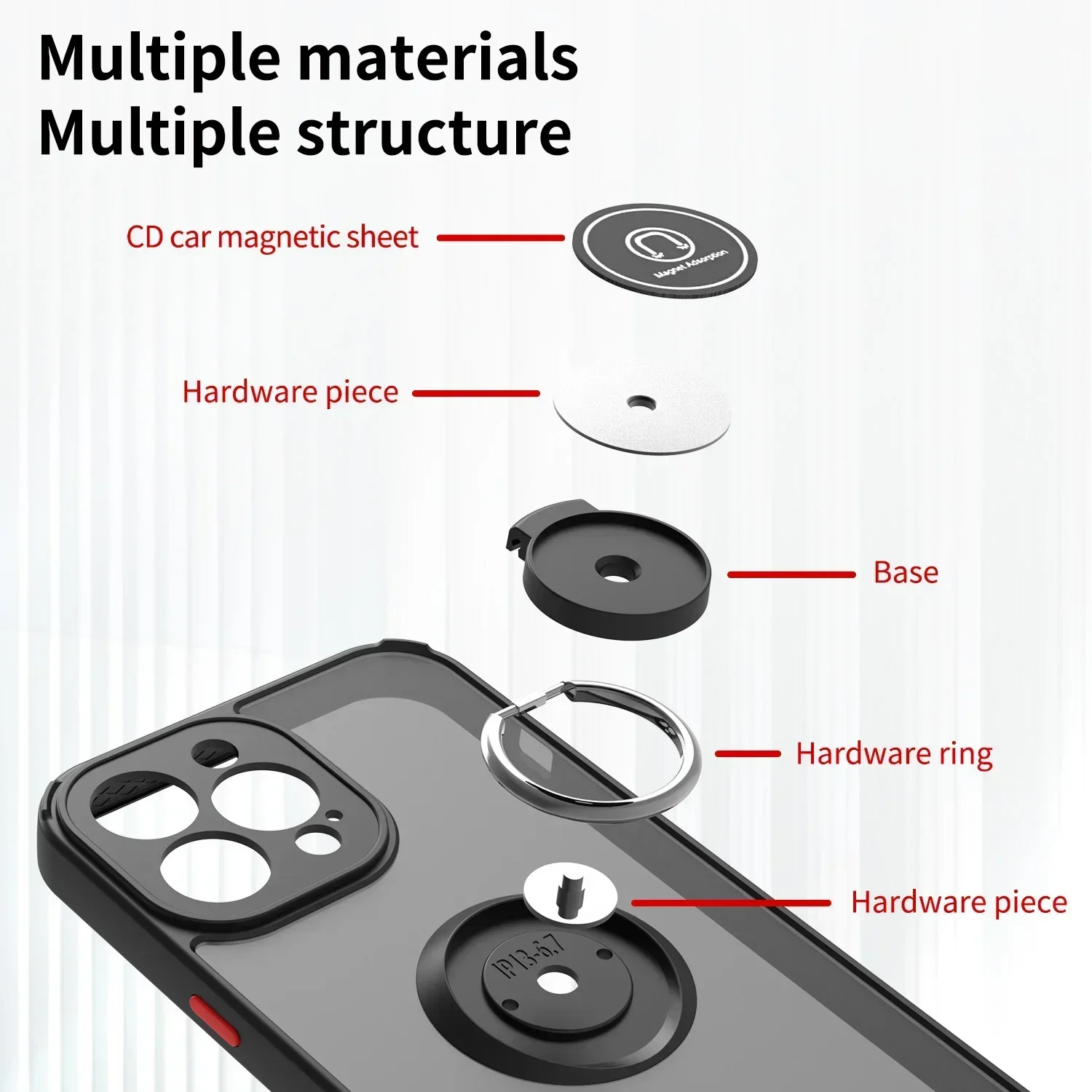 Magnetic Matte Phone Case for iPhone 15 14 13 12 mini 11 Pro Max X XSMax XR 8 7 6 Plus Shockproof Ring Holder Cover image 6