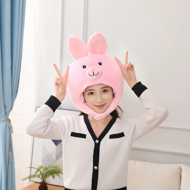 Cute Girls Hat Plush Rabbit Hat Head Warmer Photo Supplies Hat  Headgear Festivals Party Props