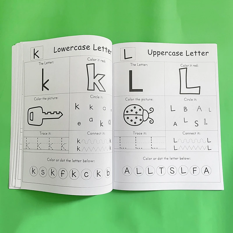 Letras A-Z alfabeto fonética prática livro de trabalho pré-escolar aprendizagem inglês língua jardim de infância escrita livro para colorir