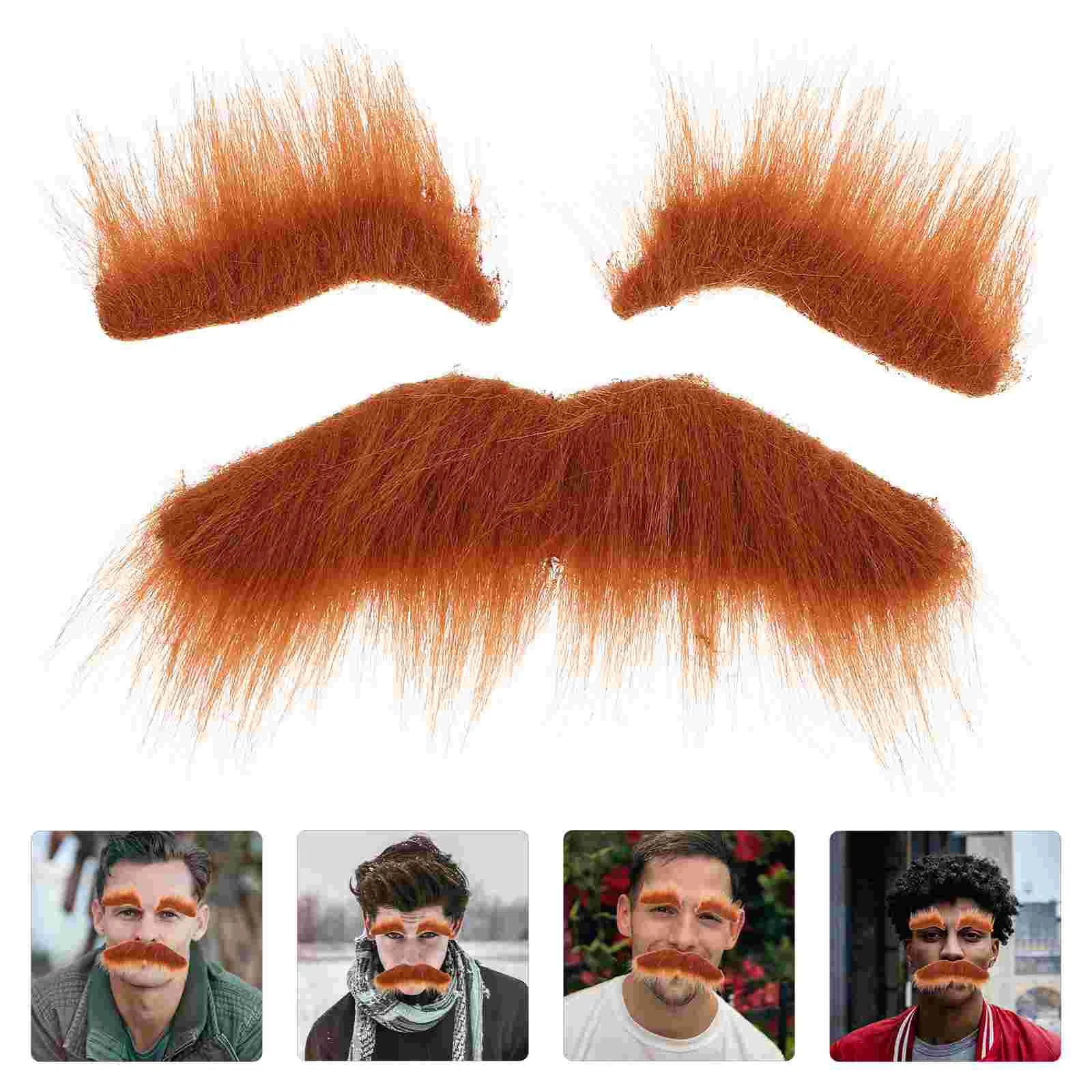 Fake Mustache Beard and Ginger Bushy Eyebrows Facial Hair Props Beaker Costume Kid Masquerade Mask Halloween Costumes Lattice