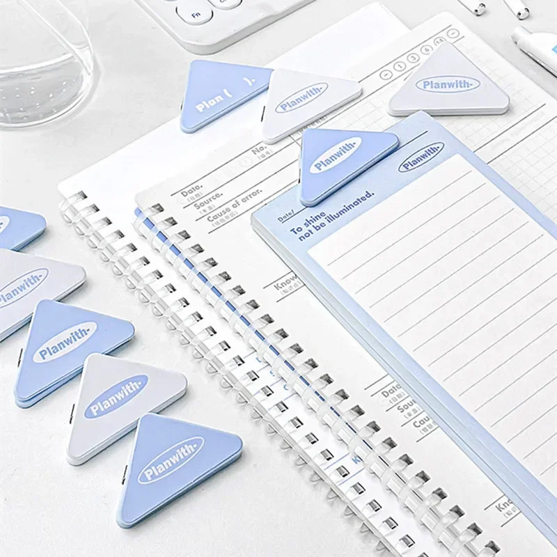 4pcs/set Triangle Clip Ins Simplicity Korean Paper Clips Solid Color File Book Binding Folder Lovely Stationery Student Supplies