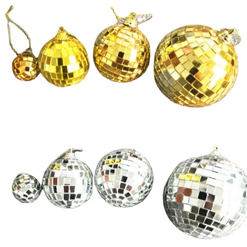 New Mini Mirror Disco Ball Stage Light Reflective Rotating Bright Silver Glass Ball Wedding Party Christmas Home Ktv Decor