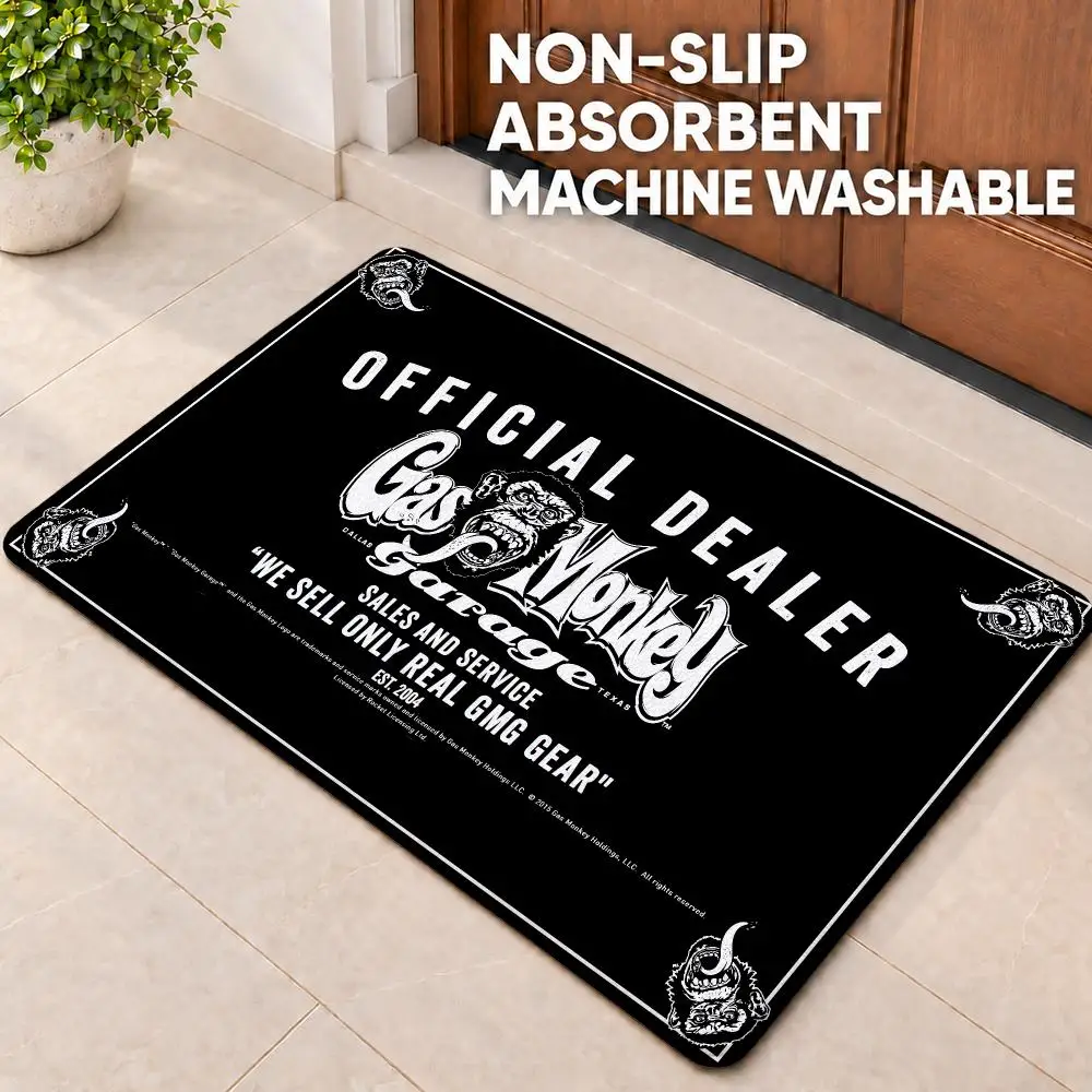 brand Gas Monkey Garage Floor Mat Doormat Non-Slip Floor Mat Rug for Bathroom Kitchen Entryway Indoor Outdoor Home Decor