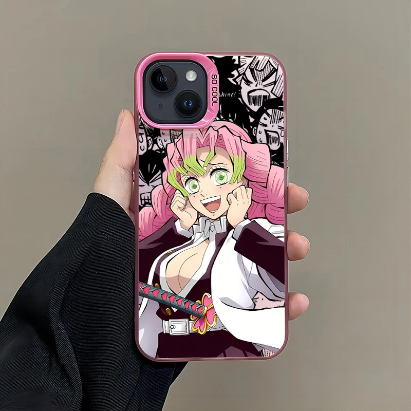 Anime Demon Slayer Cassa Del Telefono Per iPhone 16 15 14 13 12 11 Pro Max X XR XSMAX 8 7 Plus Candy Opaco Antiurto Della Copertura Posteriore