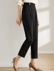 Vimly Harem Suit Pants Women Trousers Spring 2023 New Straight Loose High Waist Casual Elegant Office Ladies Pencil Pant V8020