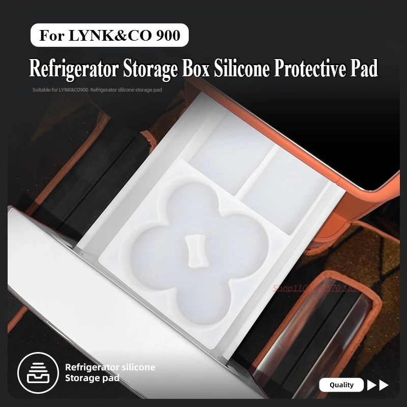 

For LYNK&CO 900 Refrigerator Storage Box Silicone Protective Pad Tray Car Interior Modified Accessory