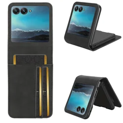 Case For Motorola Razr 40 50 60 Ultra Motorola Razr+ 2024 Leather Protection Shockproof Cover