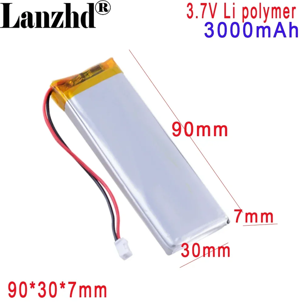 

3.7v 3000mAh Polymer lithium battery 702990 For bar LED lamp rechargeable toy medical equipment Hunting dog GPS battery 703090