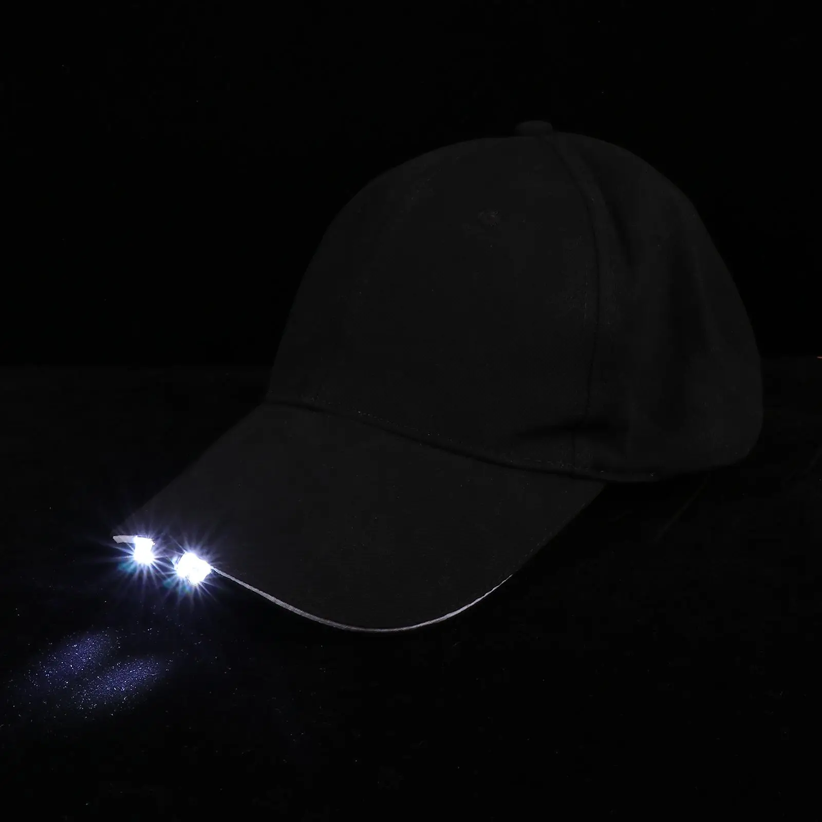 

Cotton Baseball Peaked Night Running Supply Outdoor Lighting Hat 6 Simple Peaked Hat Holes Breathable Black Headwear