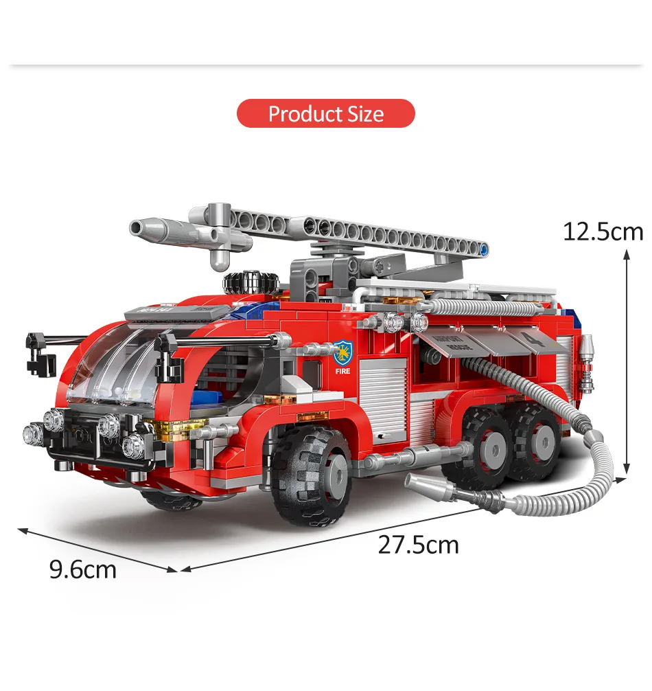 Simulatie Stadsbrandweerman Reddingstechniek Voertuig Beweegbare Bouwsteen Brandweerwagen Modelbouwpakket Kinderen Geassembleerde Speelgoedgeschenk