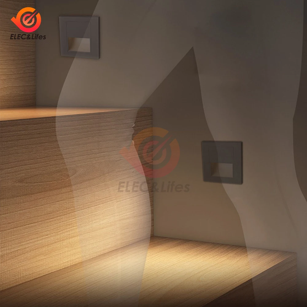 AC110-220V Intarsiato 86 Interruttore della luce da pavimento Controllo Lampada da parete a LED Lampada da incasso per corridoio Scala Passo Luce notturna Scala