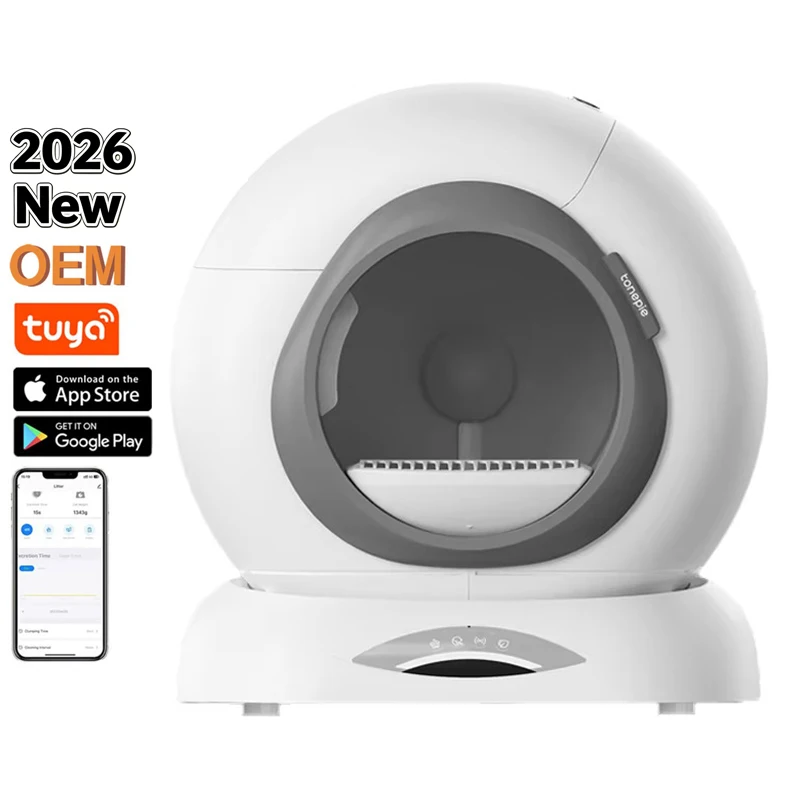 

Tonepie Ti + M 65L Plastic Automatic Cat Litter Box Smart APP Control Semi-Enclosed Self Cleaning Litter Box OEM