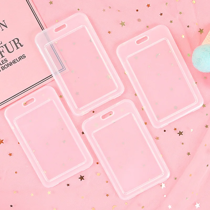 1 szt. Prosty, wodoodporny, przezroczysty etui na karty identyfikacyjne, karty kredytowe, dla kobiet, mężczyzn, studentów, na karty autobusowe, bankowe, ochraniacz na identyfikator, do biura.