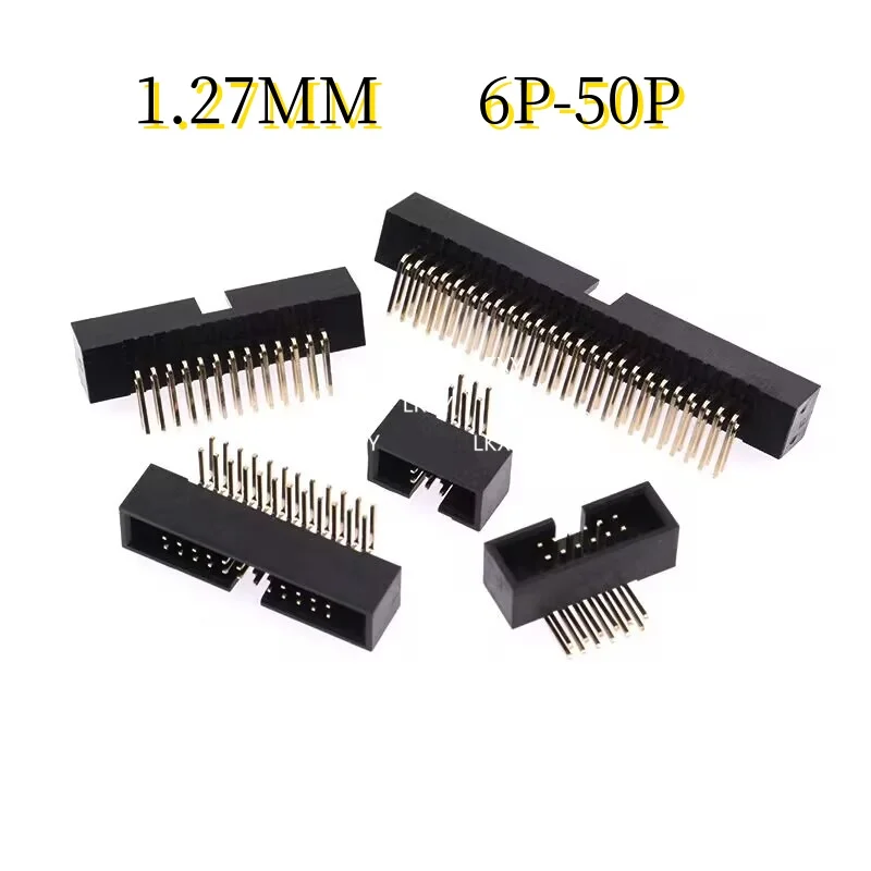 10PCS/LOT IDC3 1.27MM spacing  simple horn seat bend needle seat  6P/8P/10P/12P/14P/16P/20P/24P/26P/30P/34P/40P/50P