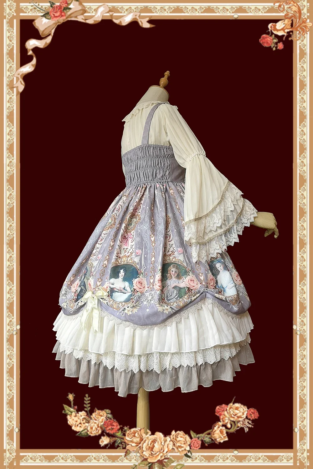 * Portrait of Lady * JSK Vintage Elegant Lolita Skirt Midi Party Dress by Infanta