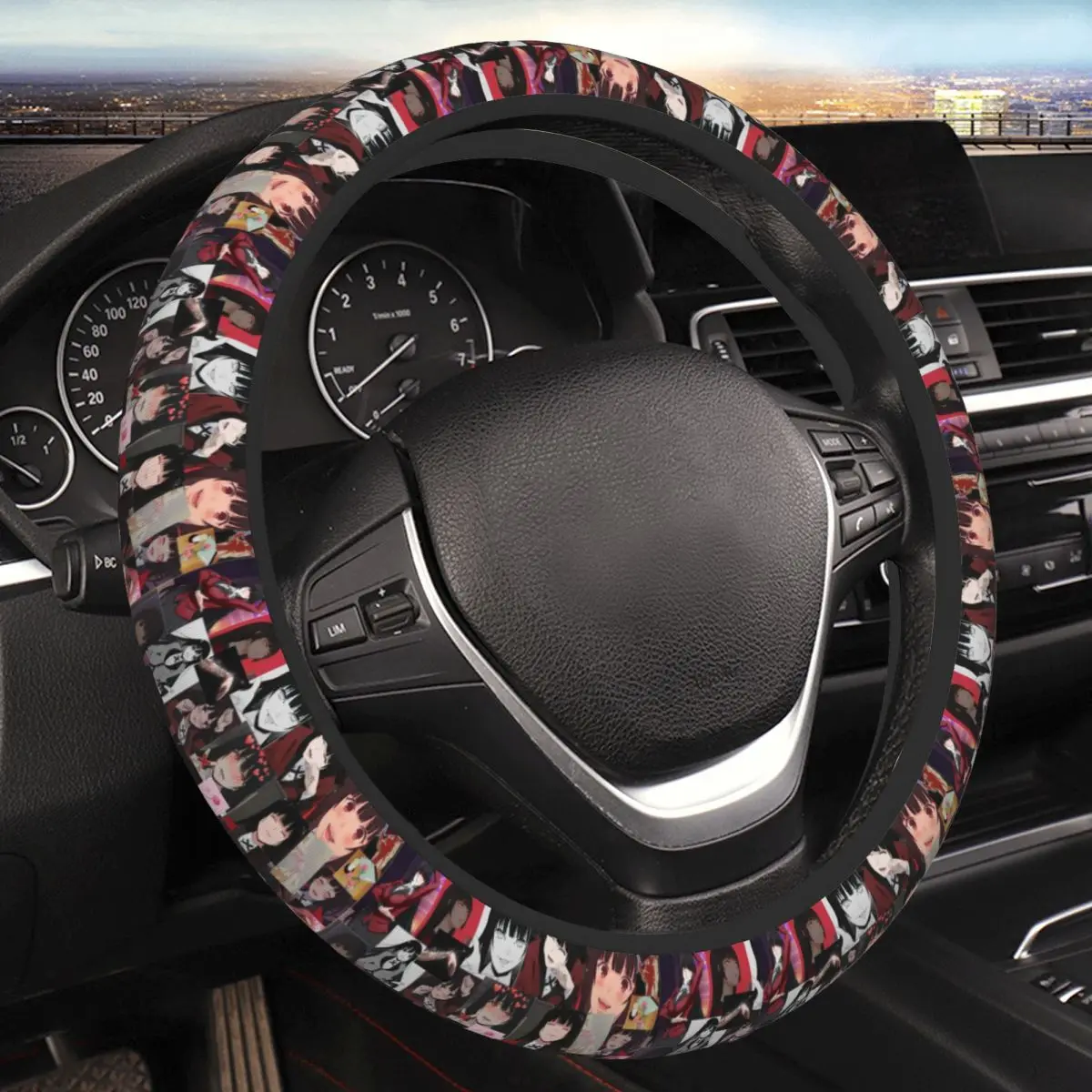 

Kakegurui Thickening Car Steering Wheel Cover 38cm Universal Suitable Women Elastic Steering Wheel Cover