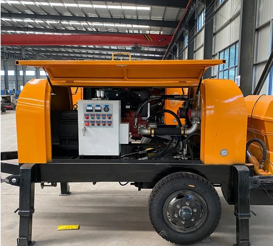 Small concrete pump cement mixer with pump machine