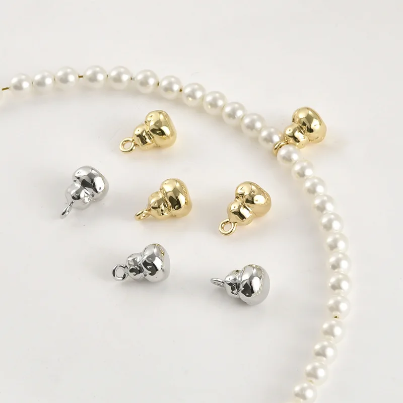 

14k Electroplated Real Gold Color Retention Cute Solid Gourd Pendant DIY Handmade Beaded Bracelet Necklace Earrings Accessories