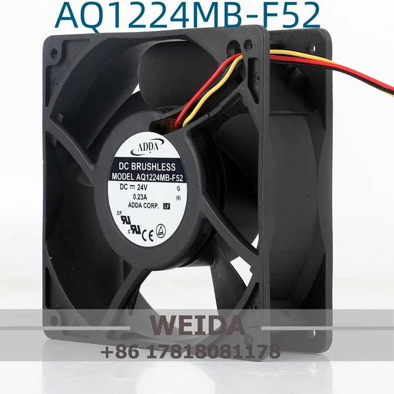 Cooling fan AQ1224MB-F52 ADDA DC 24V 0.23A AC EC 12038 120X120X38MM 12CM fully waterproof 3-wire humidifier inverter