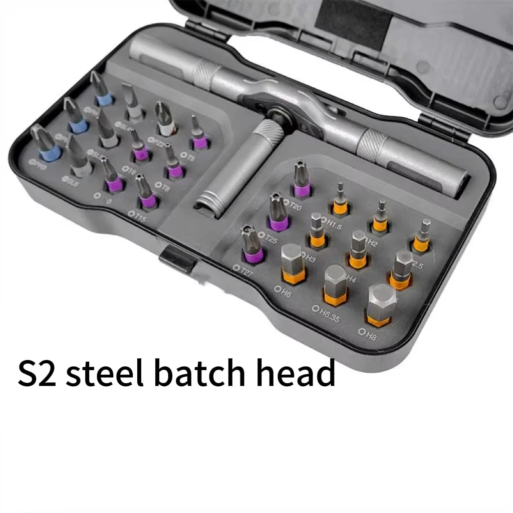 24-in-1Multi-functional S2 Steel Household Wrench and Screwdriver Tool Combo Ratchet Screwdriver Set;