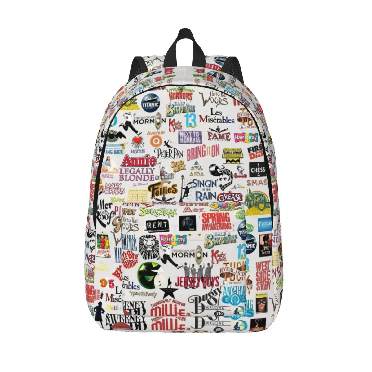 Broadway Melody Backpack for Boy Girl Kids Student School Bookbag Musical Theatre Drama Canvas Daypack Preschool Primary Bag