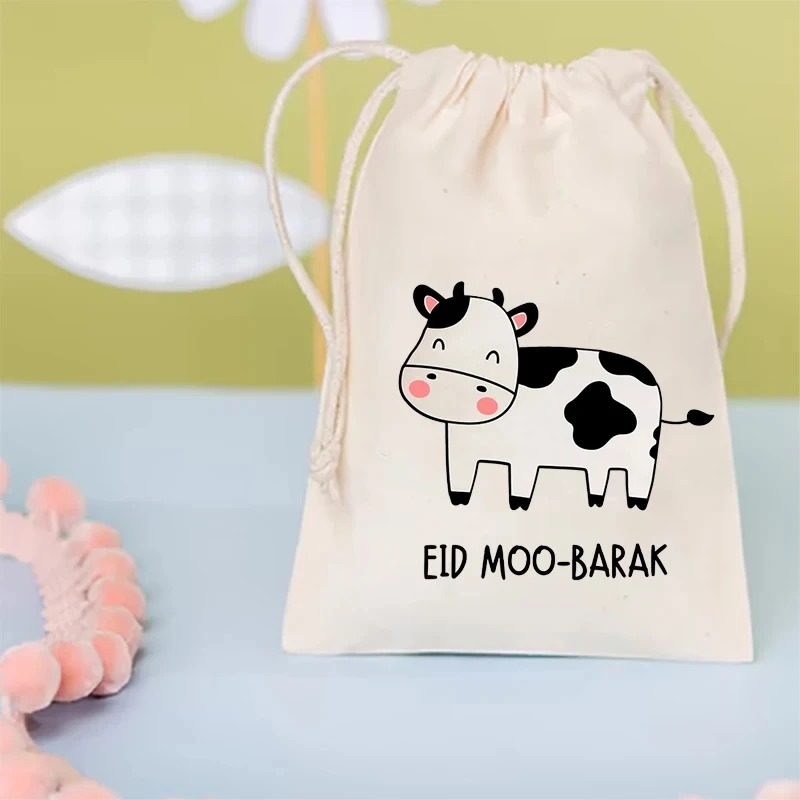 20pcs cow Eid Moobarak bags Eid Al Adha Mubarak Muslim Islamic Eid Ul Adha Al-Adha home decoration welcome sign kid boy girl gif