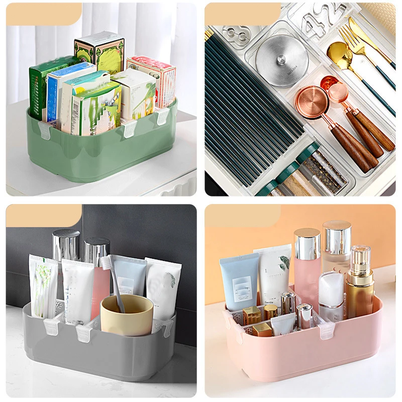 10/1PCS Plastic Refrigerator Dividers Organizer Adjustable Snap-on Storage Box Dresser Drawer Separator Kitchen Accessories