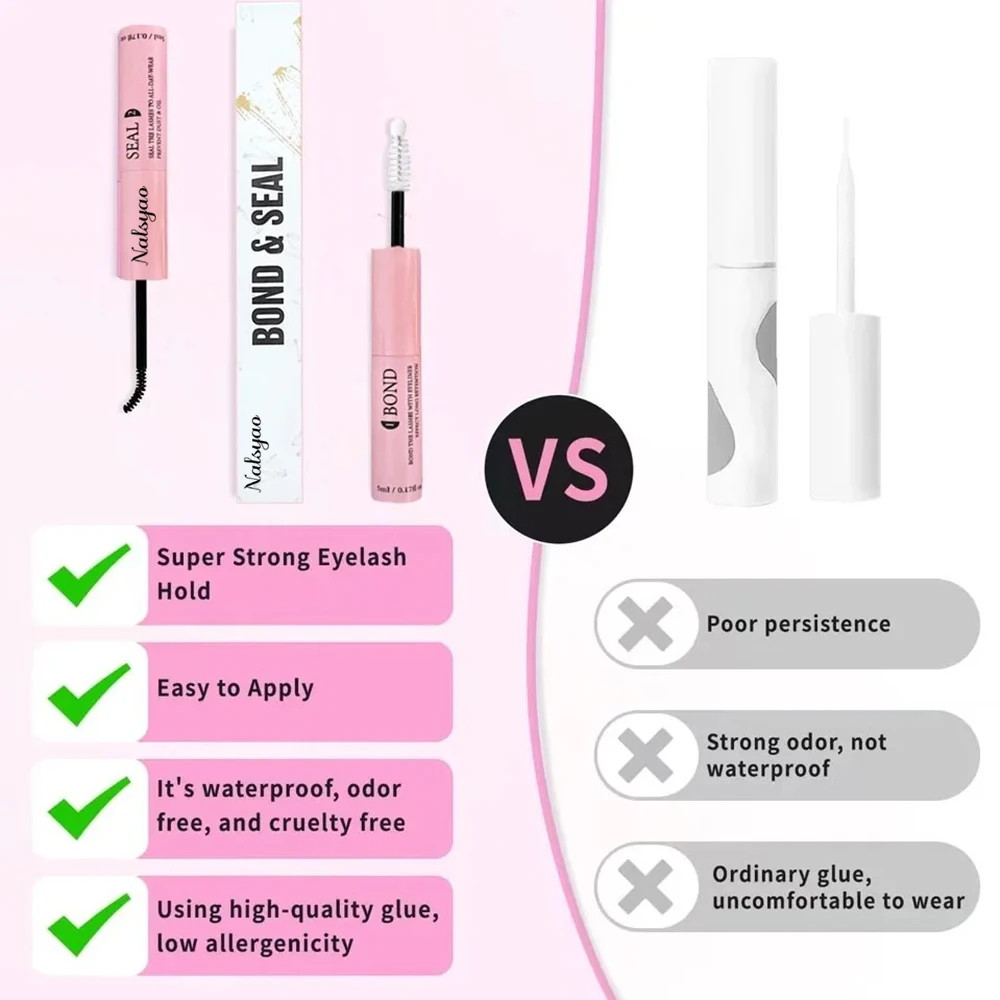 Lash Bond and Sealant for Cluster Waterproof Clear Coating Raincoat Strong Tasteless Customize Lash Glue Wholesale Eyelash Glue