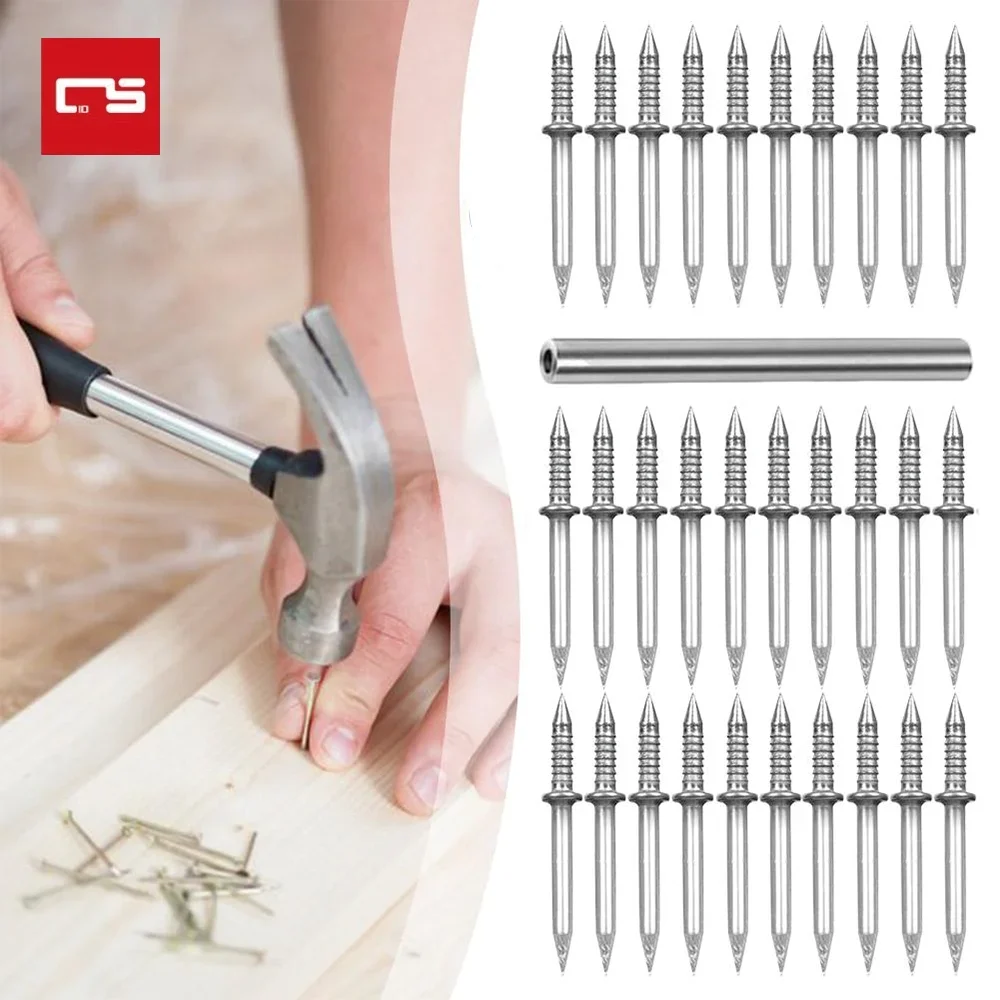 

50/100pcs Carbon Steel Nails For Seamless Baseboard Installation High Strength Single Head Two-way Hardware Non-Marking Nails