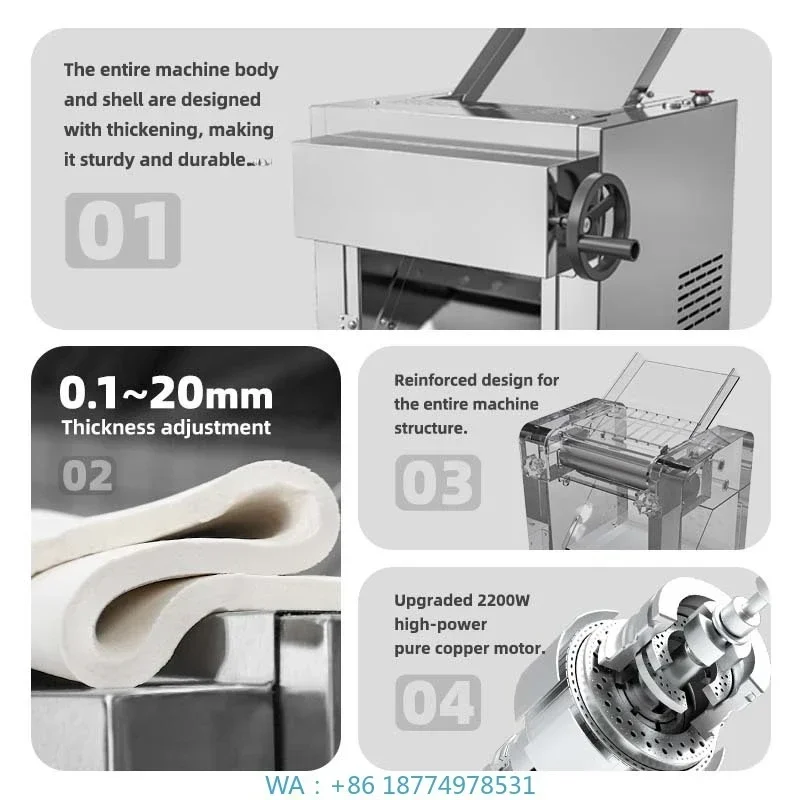 

Тестораскаточная машина Factory Outlet Vevor Тестораскаточная машина Полностью автоматическая электрическая настольная машина