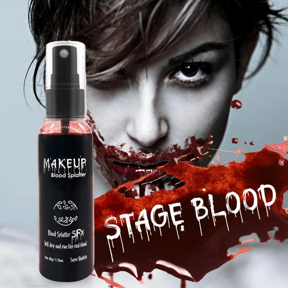 Special Effects Makeup Halloween Plasma Spray for Realistic Blood Effects Cosplay Makeup Fake Blood Washable for Clothes Zombie