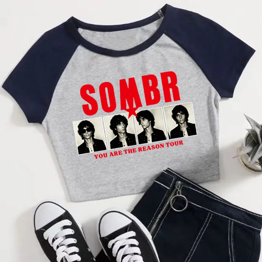 Sombr You Are The Reason Tour 2026 Crop Tops T-Shirt Girls Fashion Women O-Neck Short Sleeve