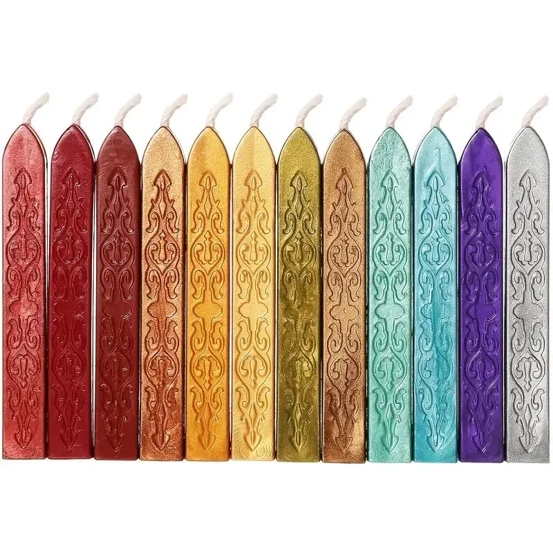 12 Pieces Sealing Wax Sticks With Wicks Antique Fire Manuscript Sealing Wax For Wax Seal Stamp