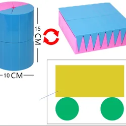 Cylinder volume Surface area derived Demonstrator cuboid primary school mathematics teaching aid