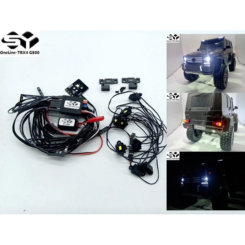 

SY-RC OneLine-TRX4 G500 LED Light Kit for 1/10 RC Crawler Car 1/10 Traxxas TRX-4 Benz G500 G63 4×4² Body Diy Parts