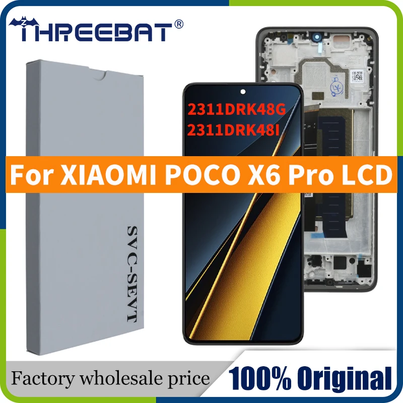 6,67 "оригинальный AMOLED для Xiaomi Poco X6 Pro ЖК-дисплей 2311DRK48G 2311DRK48I дисплей с цифровым преобразователем сенсорного экрана в сборе