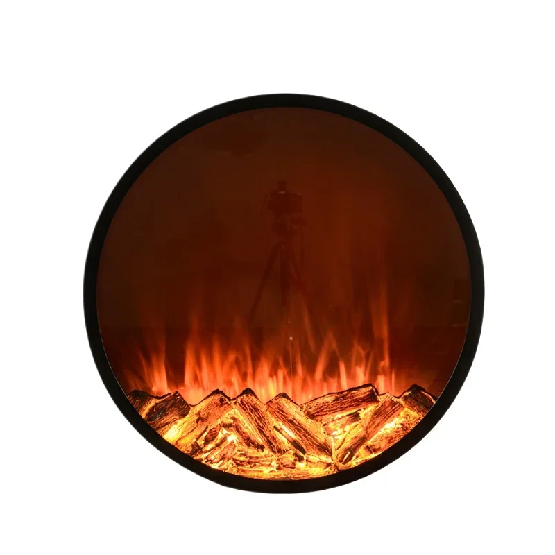 Luxury Living Room Electric Fireplace Artificial Fireplace LED Flame Decoration Round Electric Fireplace