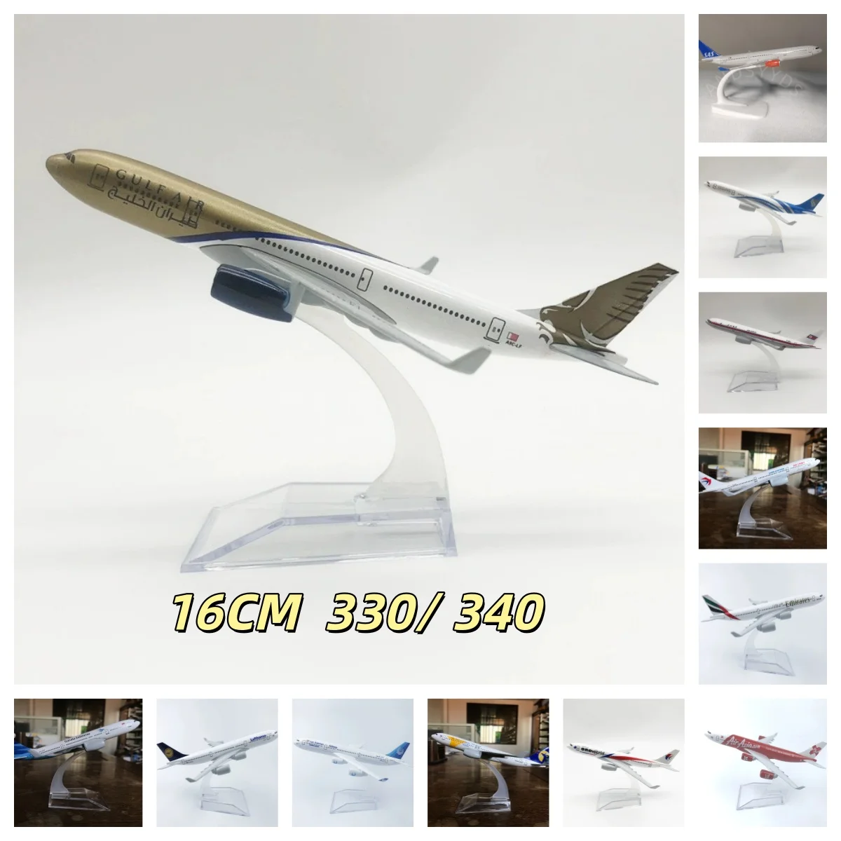

Scale Aircraft Toy 16CM A330/A340 Series Model Plane Alloy Metal Miniatures Airplane Diecast for Collection Decoration Kids Gift