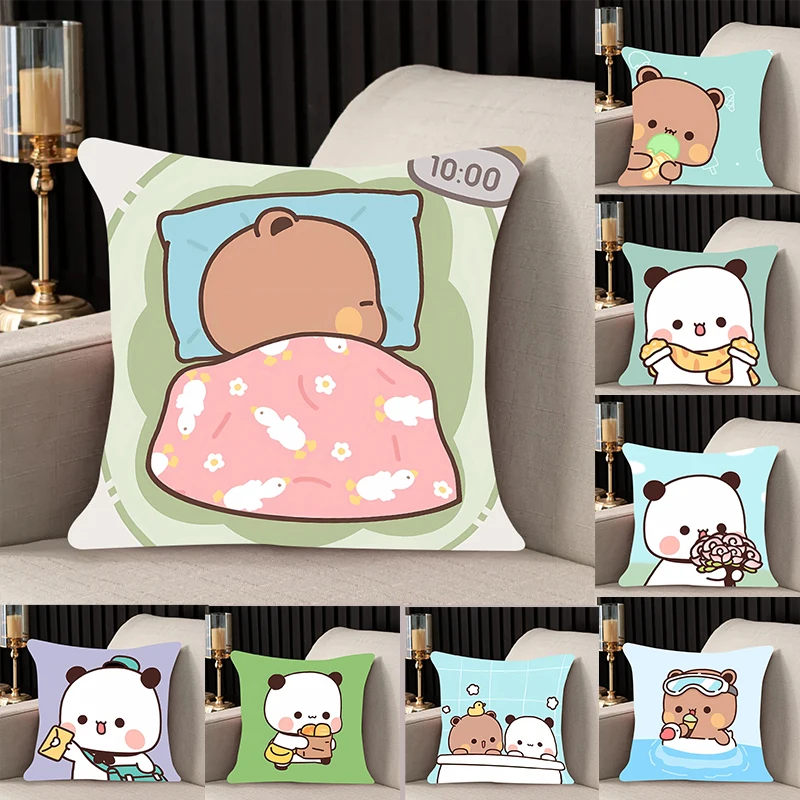 

home decor Pillow Cover Panda yier iving room bedroomo office car 45x45 Dakimakura Throw Pillows Square Pillowcase Cute Decor