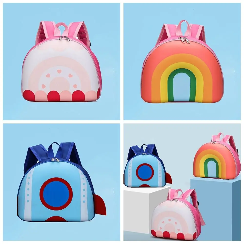 Sac à dos de dessin animé imperméable avec sangles annulées, cartable arc-en-ciel mignon, tissu écologique, cartables d'école maternelle