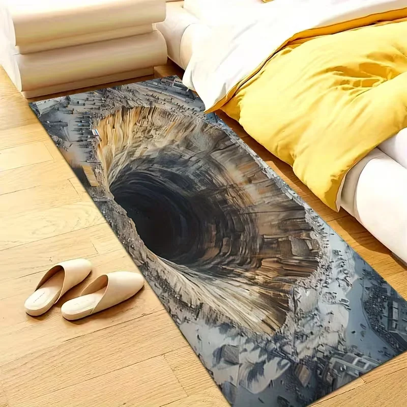 

Ковер-лабиринт 3D с эффектом иллюзии, реалистичный дизайн, мягкий, нескользящий, для прихожей, защита пола, декор для дома